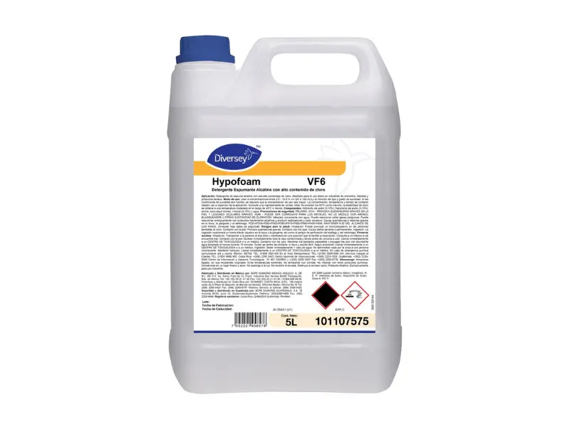 Detergente Desinfectante Alcalino Hypofoam, DIVERSEY